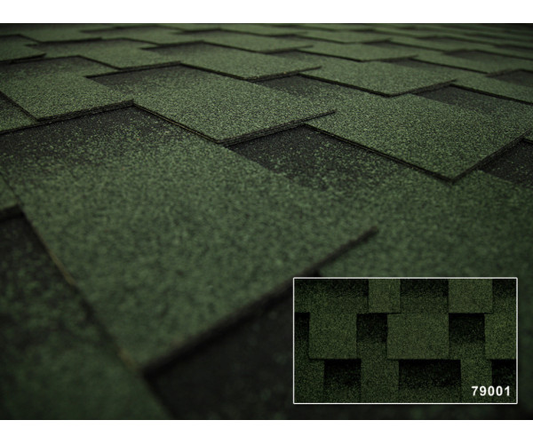 Битумная черепица Kerabit Квадро зелено-черный Битумная черепица Kerabit Квадро зелено-черный