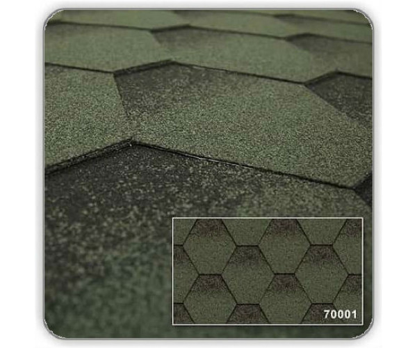 Битумная черепица Kerabit Тройка зелено-черный