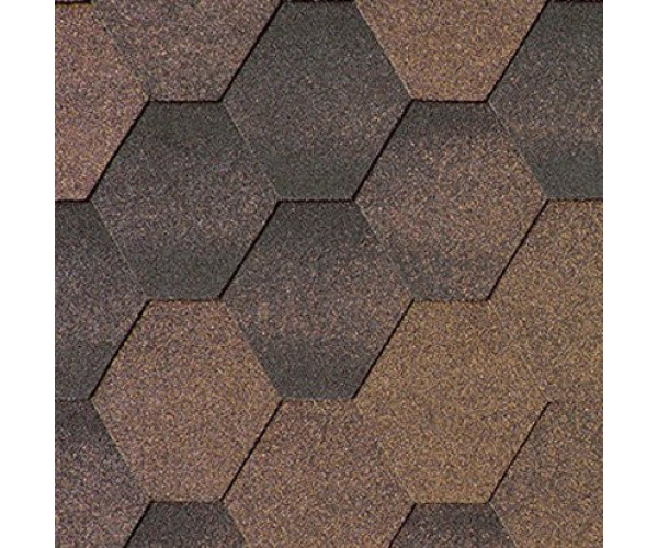 Битумная черепица Kerabit Тройка коричневый микс