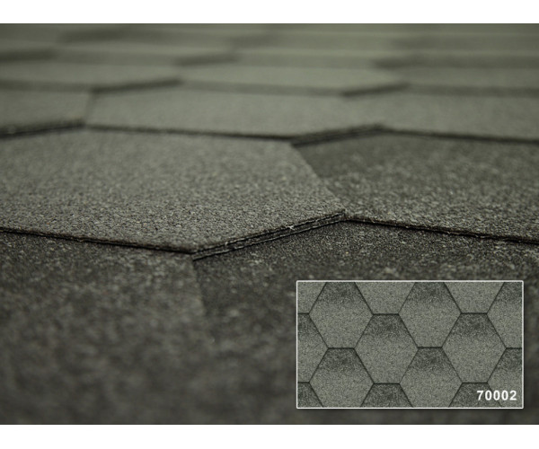 Битумная черепица Kerabit Тройка серо-белый