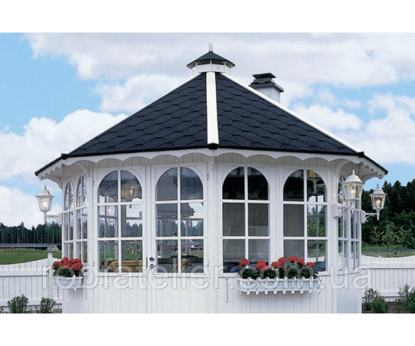 Битумная черепица Kerabit Тройка черный