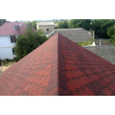 Битумная черепица Акваизол Мозайка Красная микс