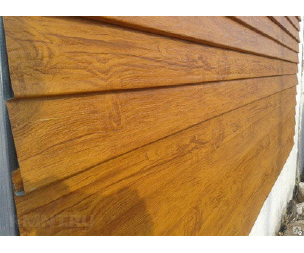 Металлический сайдинг Корабельная доска Структурный дуб