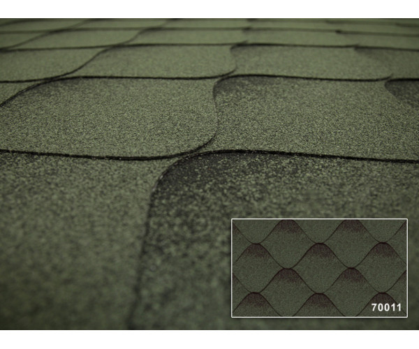 Битумная черепица Kerabit Волна Зелено-черный