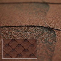 Битумная черепица Kerabit Волна Коричнево-белый